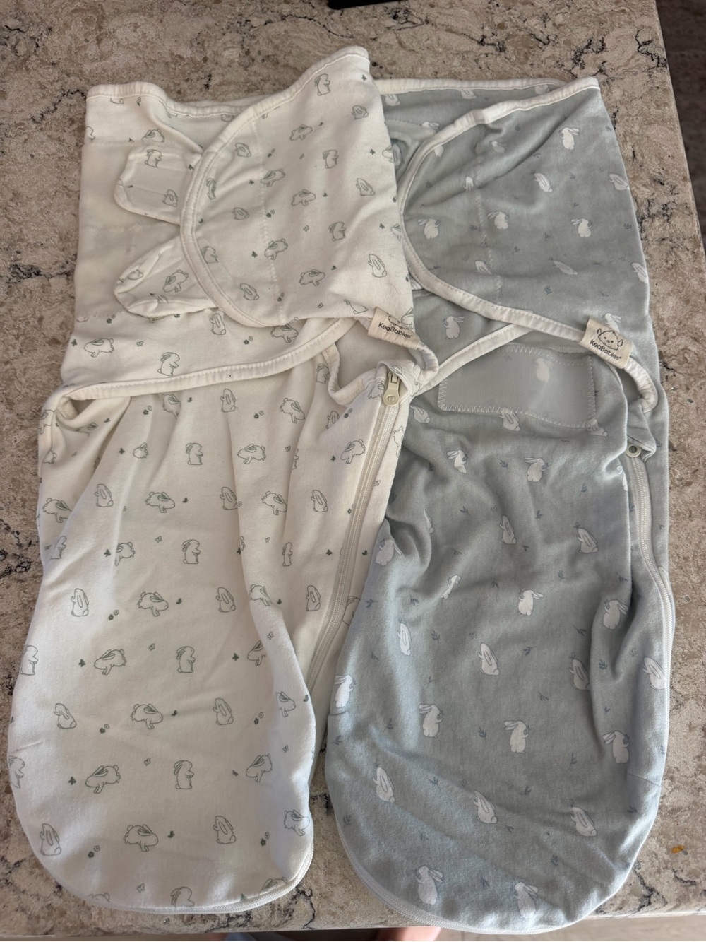 Set of 2 Keababies Velcro and Zip Up Swaddles